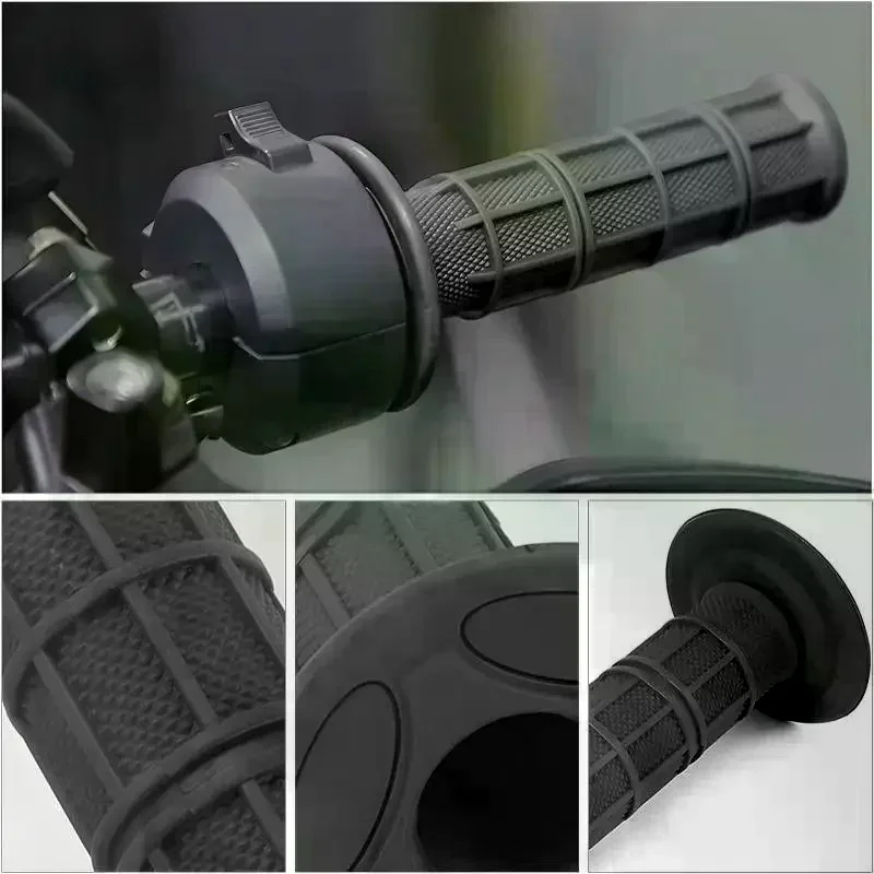 Universal Motorcycle Rubber Handle Grips Non Slip Texture R Options For Offroad Dirt Bike Riding