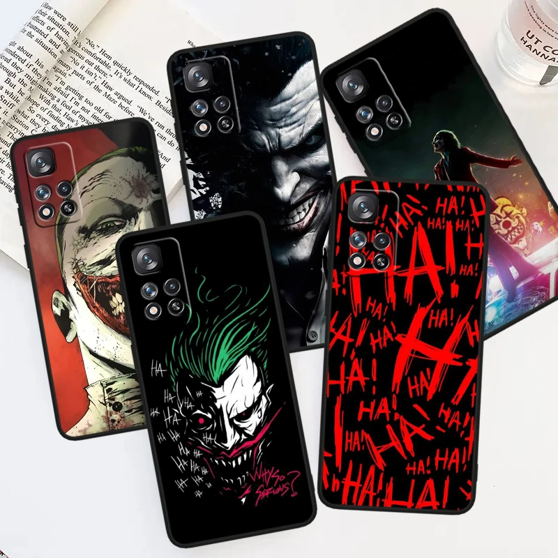 Horror J-Joker Comic For Xiaomi Redmi 12 9C 9 Redmi Note 13 12 11S 11 10 Pro Plus Soft Shockproof Black Phone Case