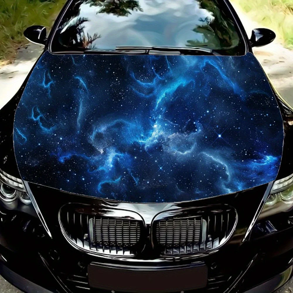 

Dreamy Star River Car Vinyl Wrap, PVC Waterproof Car Hood Sticker, Self-Adhesive Scratch-Resistant Stickers for Engine Cover, Ca