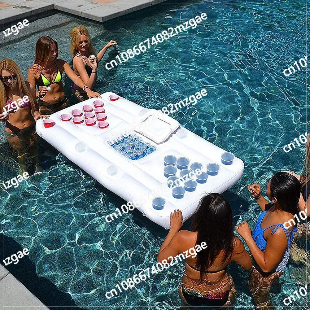 

Outdoor swimming pool table tennis inflatable game table beer beverage water ice bar camping ice bucket floating inflatable floa