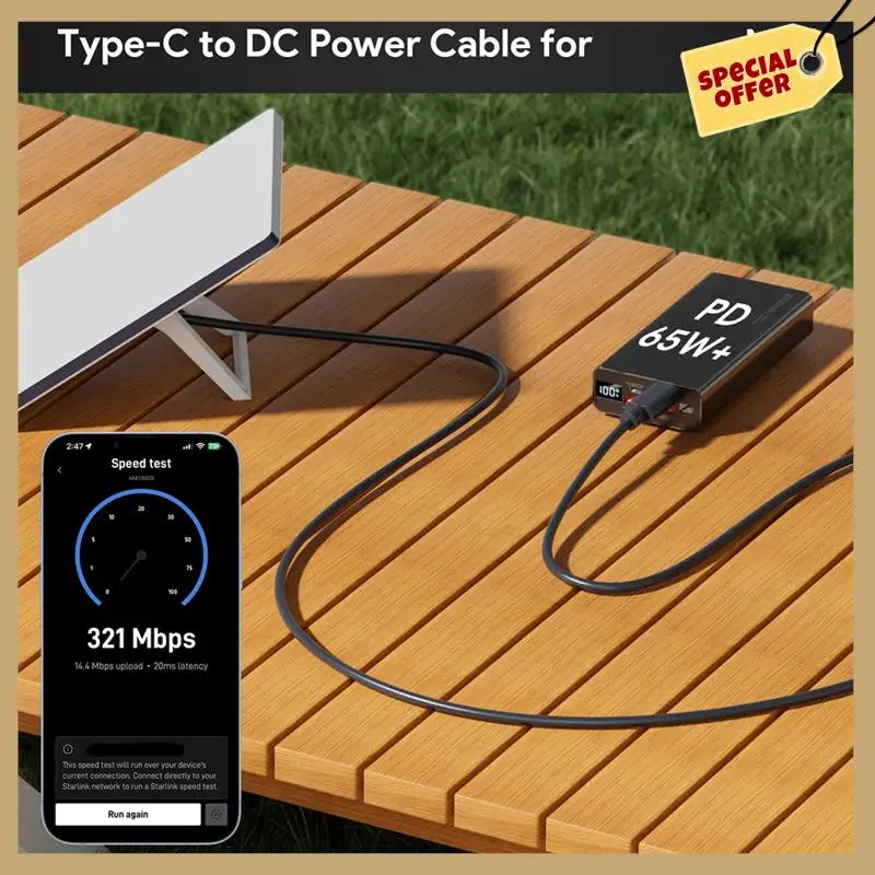 Stabile Leistung-Netzkabel für Starlink Mini USB-C zu DC Stromkabel Typ-C Netzkabel Stecker Verlängerungskabel wasserdicht