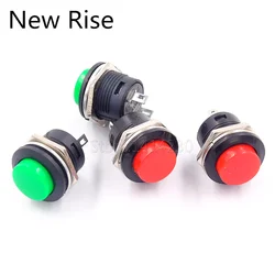 5PCS Diameter 16mm Push Button Switch R13-507 Reset Switch 6A 125VAC 3A 250VAC PB-02 No Lock Red Green Color