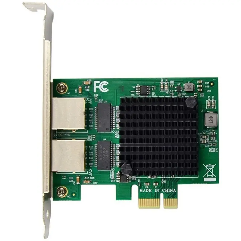 JL82572 Pcie X1 Dual Port Gigabit Network Adapter 2 Port RJ45 1000Mbps Desktop For Windows/Linux Network Card For Server