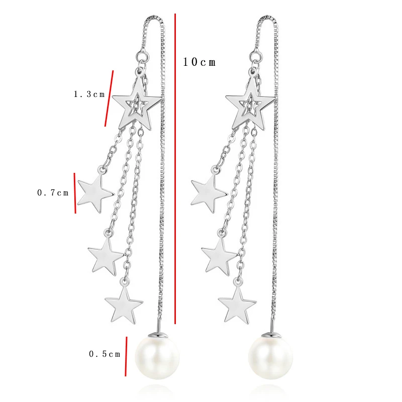 أقراط مرصعة بالفضة الإسترلينية للإناث ، شرابات طويلة ، دلايات أذن عتيقة ، نجمة لؤلؤ فاخرة ، مجوهرات زفاف ، بيع بالجملة