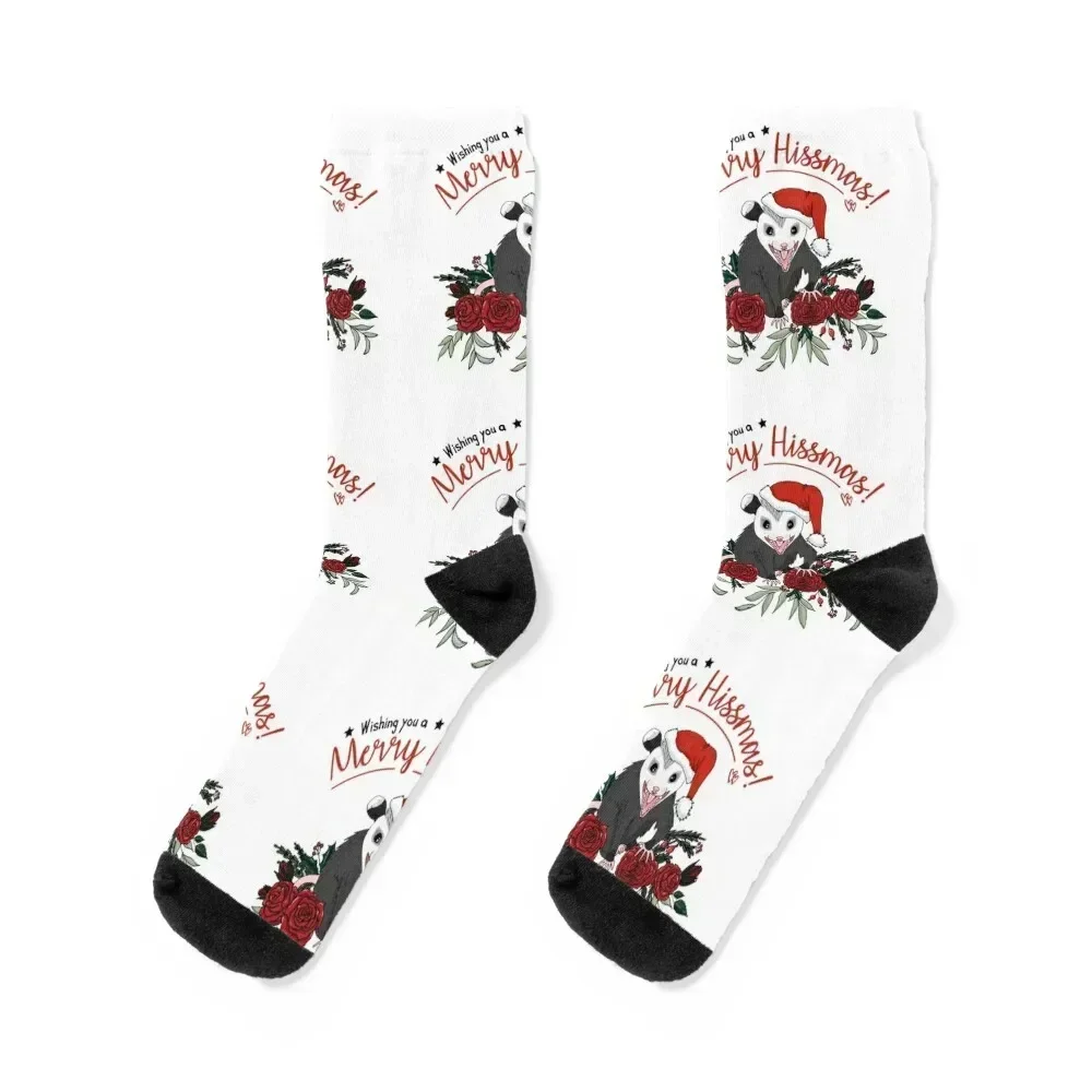 

Merry Hissmas - floral christmas themed possum baby Socks Stockings man basketball FASHION Socks Women Men's