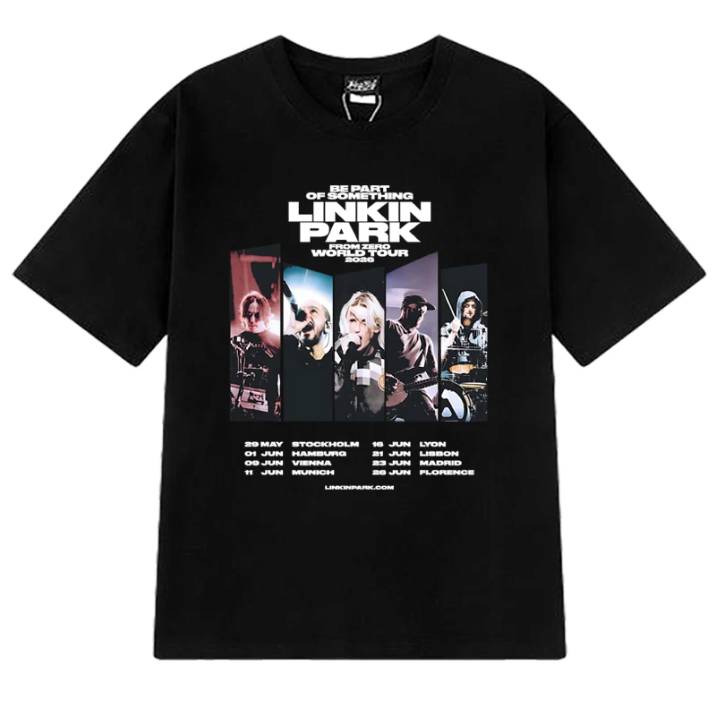 

Linkin Park From Zero World Tour 2024-2025 T Shirt Men Women vintage Hip Hop streetwear short sleeve T-shirts Unisex Cotton Tops