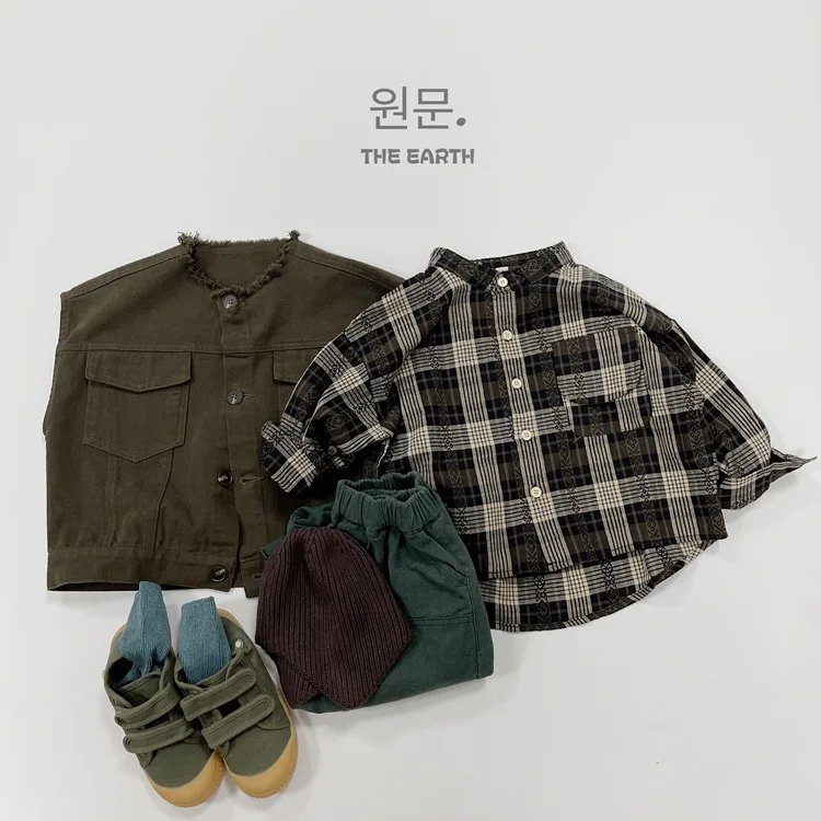 Boys Pants 2026 Spring and Autumn New Children's Clothing Korean Style Boys and Girls Foreign Style Rough Edge Overalls Vest