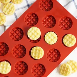 DIYかわいい丸いワッフルメイキングモールド実用的なチョコレートメイキングツールアロマキャンドルシリコーン型食品グレードシリコンベーキング用品