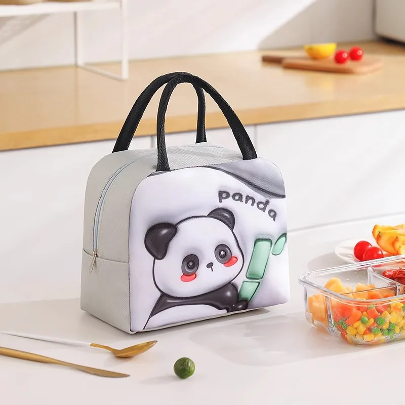 3D Cartoon Insulated Lunch Bags Cute Animal Handheld Bento Bag Reusable Aluminum Foil Thick Thermal Lunch Box Bag for Kids Girls