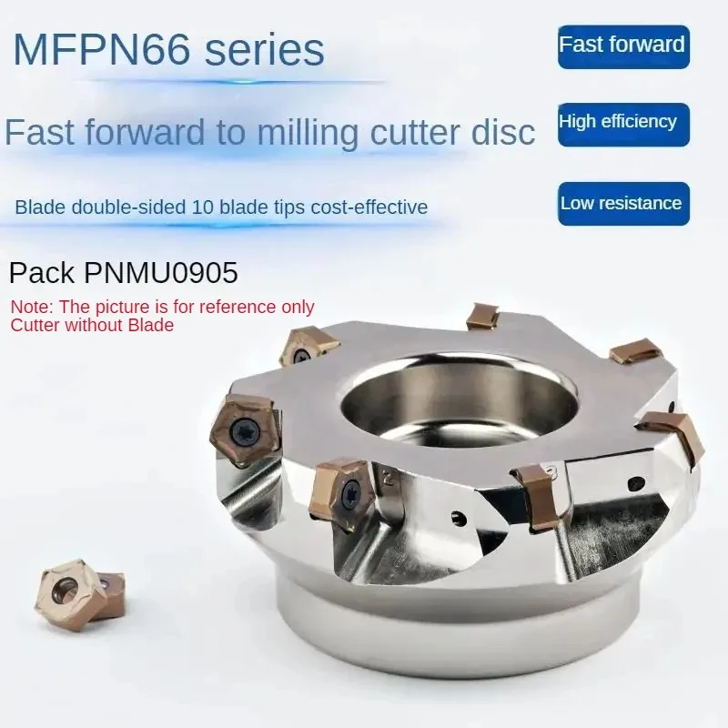 MFPN66 fast feed milling cutter disc installation PNMU090508 milling cutter blade double-sided 10 corner can be used