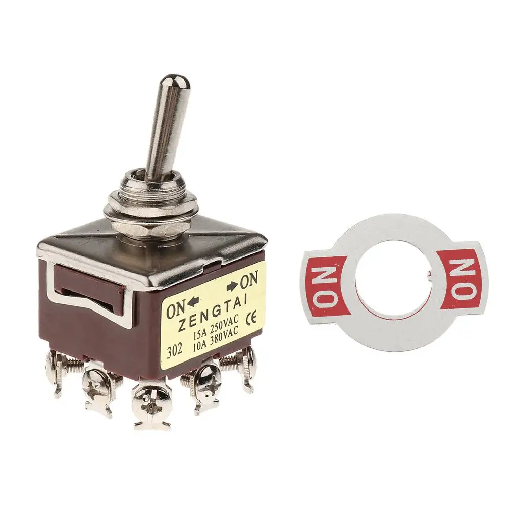 

2X 10A/380V 15A/250V 9-контактный двухпозиционный тумблер ВКЛ/ВКЛ E-TEN302