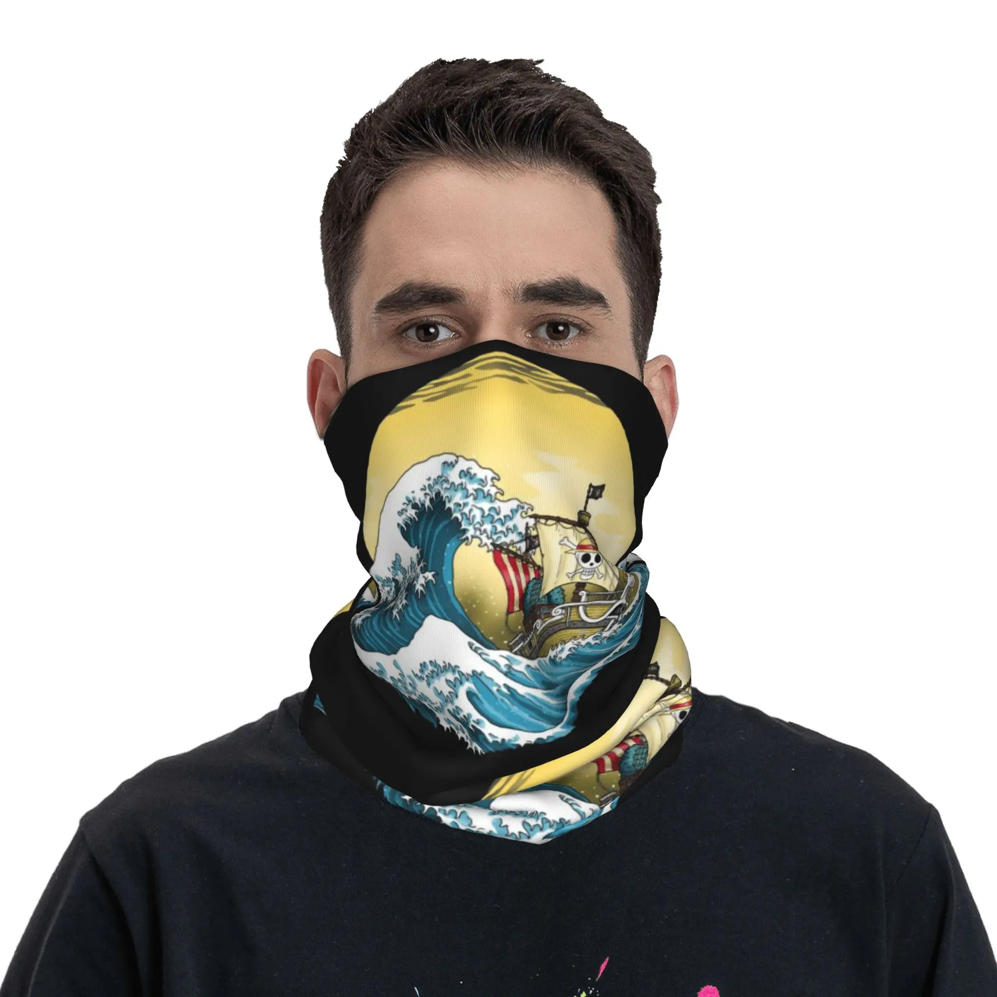 

One Pieces Pirates Skull Bandana Neck Gaiter UV Protection Face Scarf Cover Anime Manga Japanese Headwear Tube Balaclava