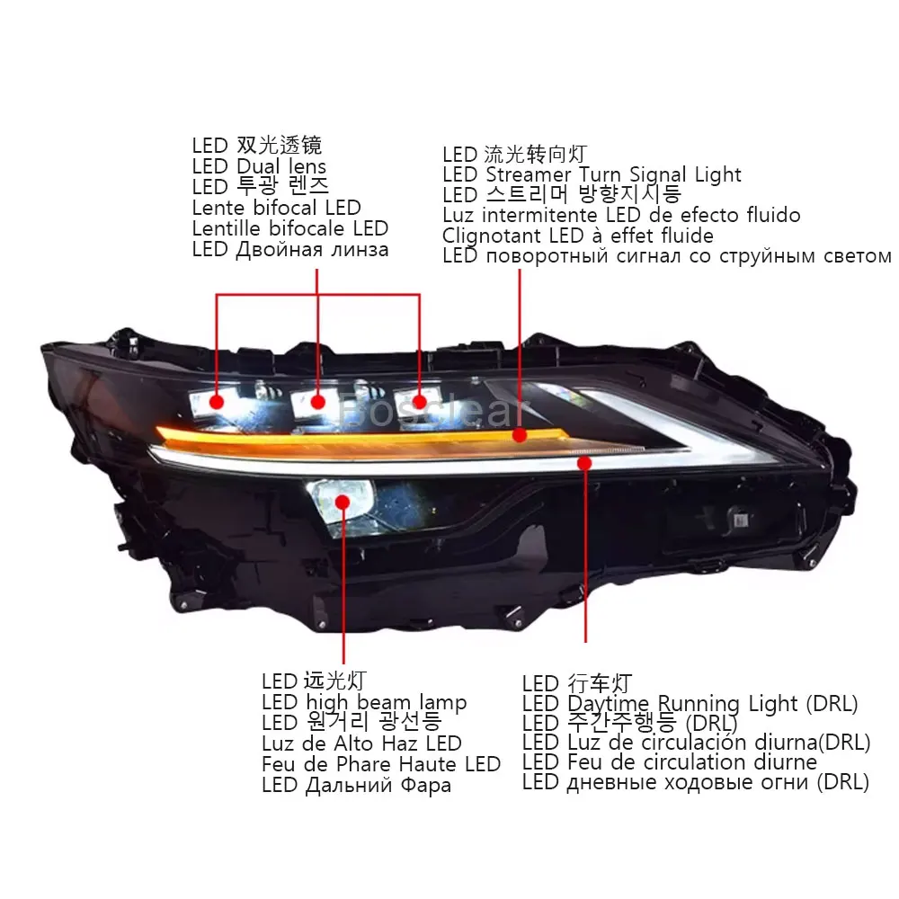 Car Lights For Lexus RX350 2023 2024 2025 Headlight Assmebly LED Projetor head Lamp Daytime Running Light Automotive Accessories
