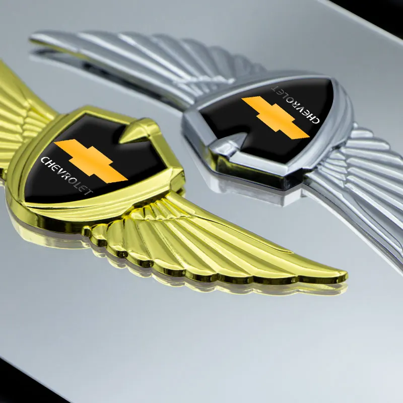 1PCS New Car Badge Metal Wings Body Decoration Sticker For Chevrolet Captiva Colorado Cruze Spark Malibu Trax Aveo Car Styling