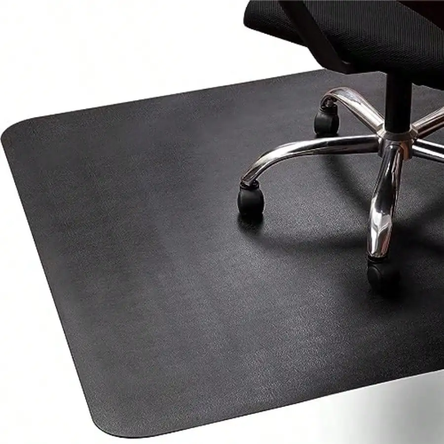 

Office Rolling Chair Mat for Hardwood and Tile Floor Black Anti-Slip Non-Curve Chair Mat Best for Under The Computer Desk 47