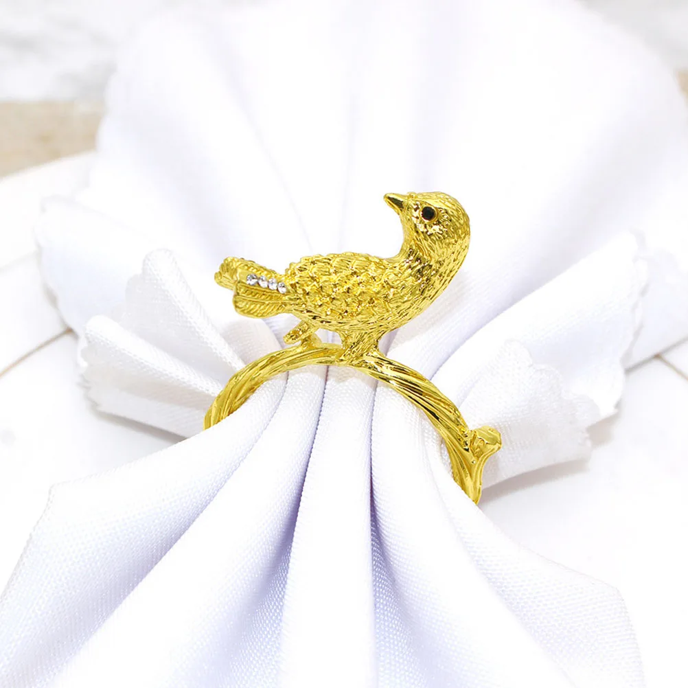 

4Pcs Bird Shaped Napkin Buckles Metal Dining Decors Elegance for Formal Events Casual Gatherings Home Hotel Use