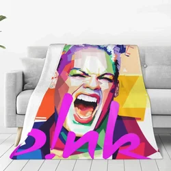 Alecia Beth Moore Blanket Pink Singer Album Airplane Travel Flannel Throw Blanket Soft Warm  Chair Sofa Bed Custom Bedspread