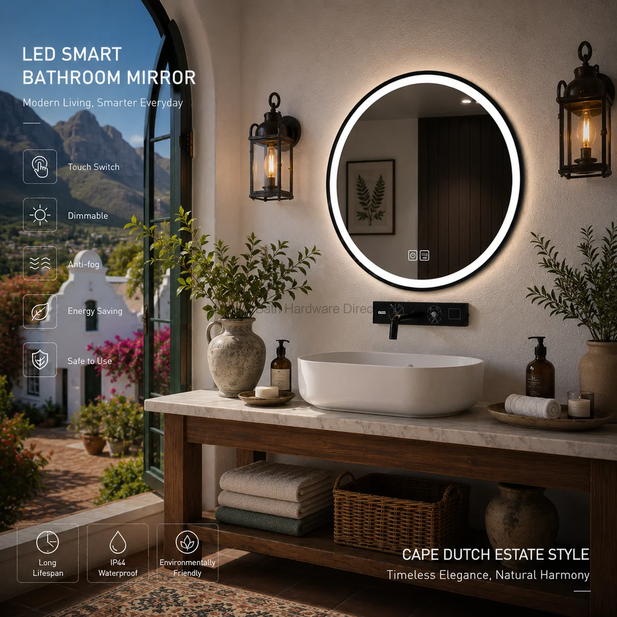 مرآة حمام ذكية دائرية بقطر 50 - مراجعة Bathroom Mirror Led وسعره
