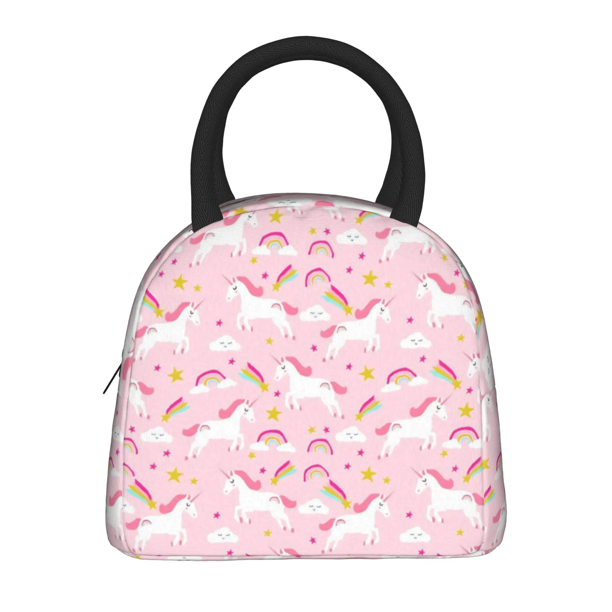 Shooting Star Unicorn Lunch Bag Outdoor Lunch Box For Child Funny Graphic Thermal Tote Handbags Oxford Portable Cooler Bag