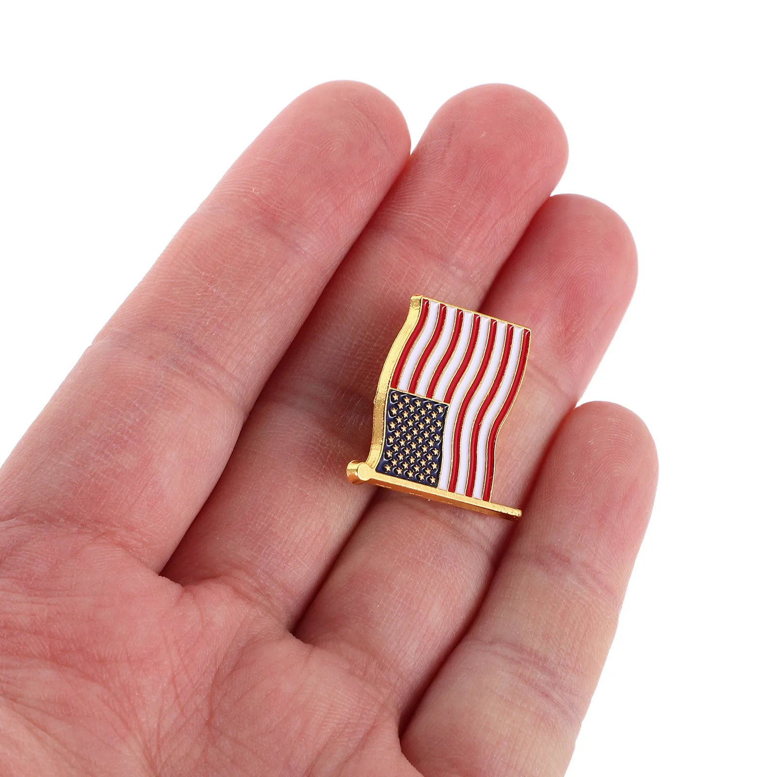 

10Pcs American Flag Brooches Patriotic Lapel Pins for Clothes Bags Backpacks Independence Day Veterans Day