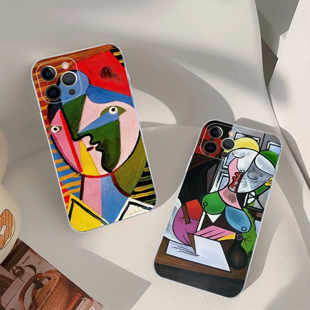 Picasso Abstract Art Painting Phone Case For iPhone 15 14 13 12 Mini 11 Pro XS Max X XR SE 6 7 8 Plus Soft Silicone Cover