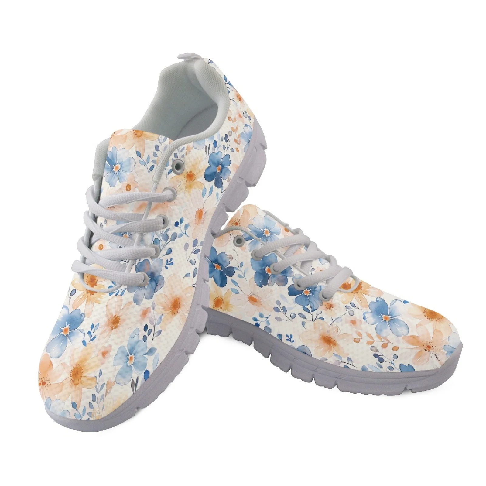 Coloranimal Watercolor Floral Lace Up Running Shoes for Men Mesh & EVA Sole Walking Shoes 2026 New