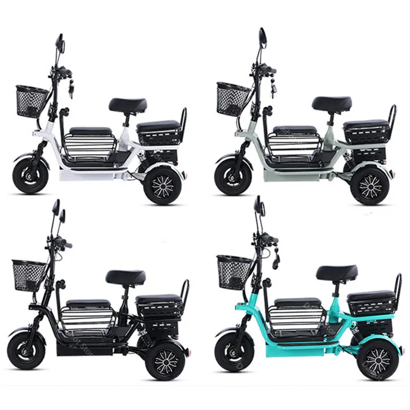 Dual Drive Folding Electric Tricycle for Family, 3 Wheel, Mobility Scooter for Women and Family, 10 Inch, 48V, 800W