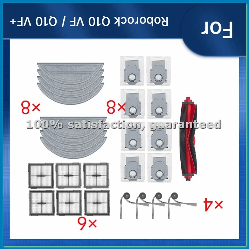 

27 Pcs for Q10 / Q10 + Sweeper Robot Accessories Roller Side Brush HEPA Filter Mop Pad Dust Bag-A09G