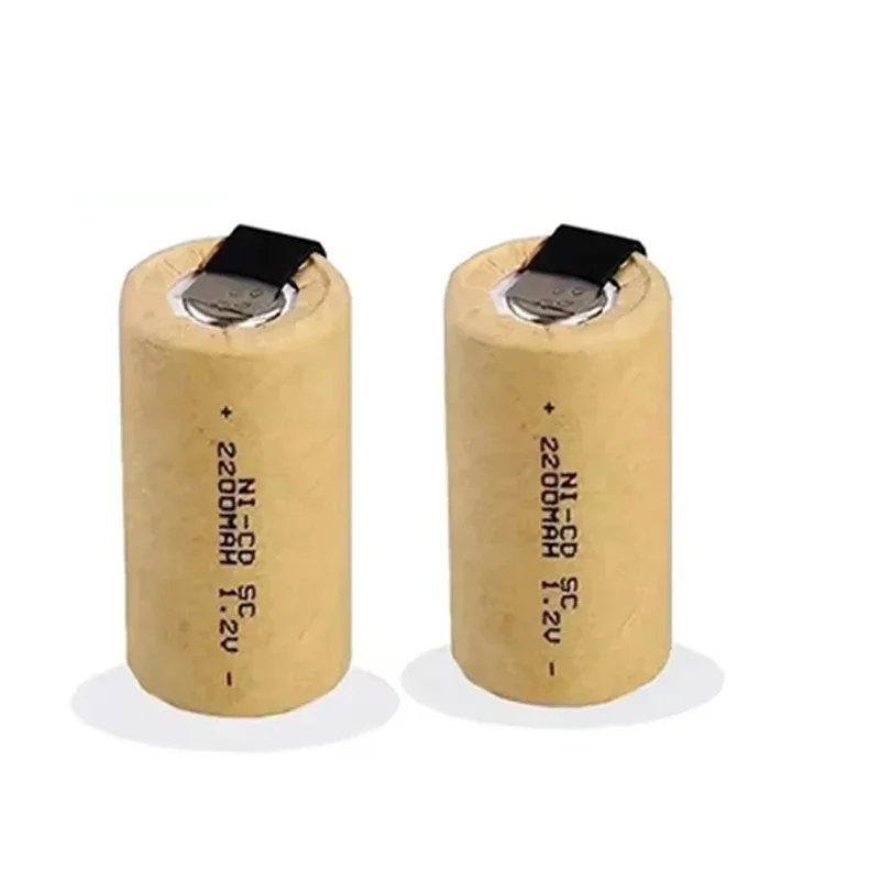 🌱 🌱 مفك براغي 1.2 فولت بطاريات SC مثقاب كهربائي 2200 مللي أمبير في الساعة Sub C Ni-CD بطارية قابلة للشحن مع أداة طاقة تبويب خلايا NiCd SUBC