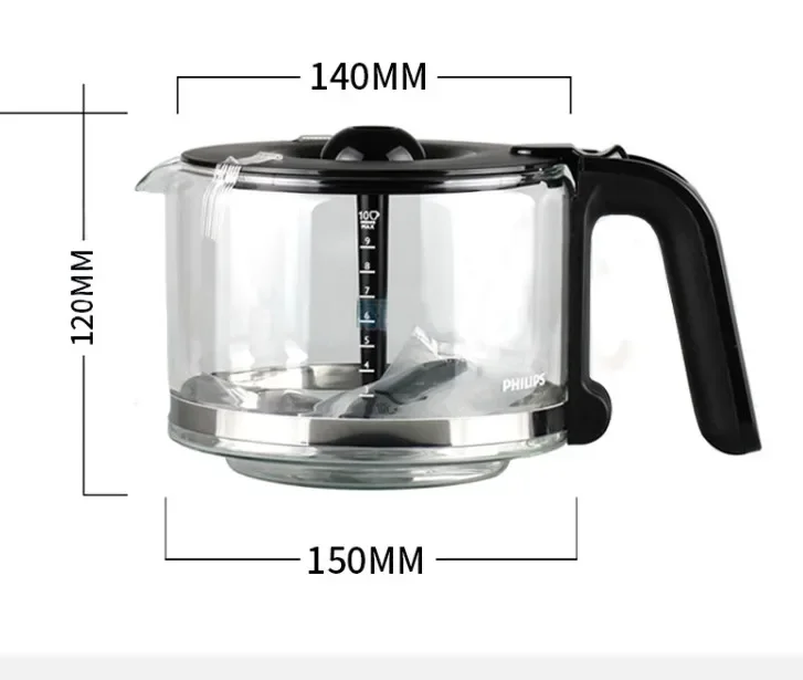 Coffee Maker Glass Jug /Filter /Funnel for Philips HD7761 HD7762 HD7765 HD7766 HD7767 HD7768 7769 Coffee Maker Glass Pot Parts