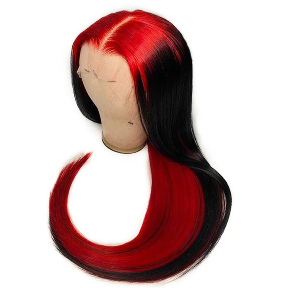 Charisma Synthetic Lace Front Wig Long Silky Straight Hair Soft Lace Front Wigs For Women Middle Part Red Black Wigs