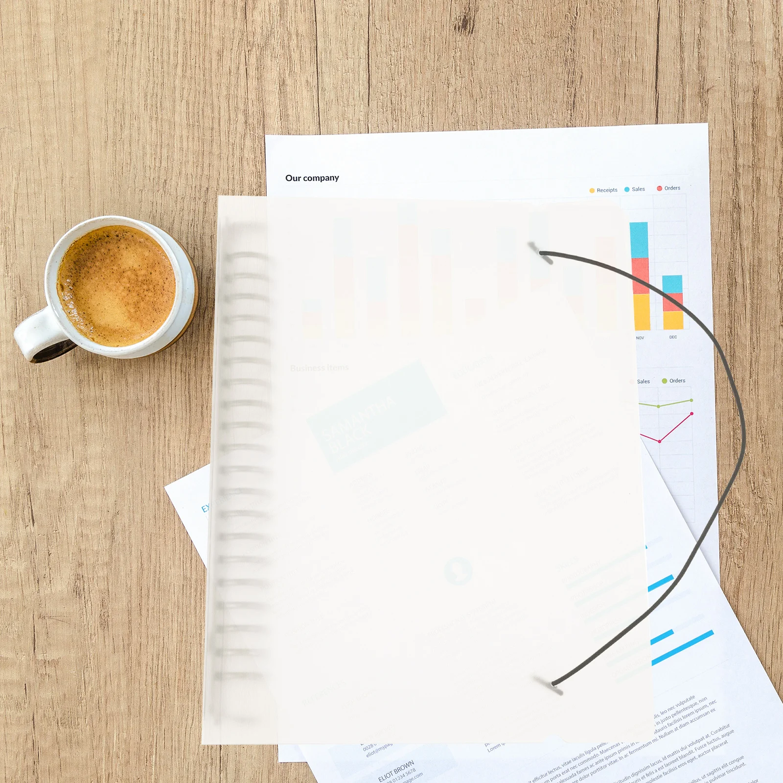 Copertina del manuale Raccoglitore traslucido Materiale PP Liscio Facile da pulire Protezione per notebook di lunga durata Regalo squisito per ufficio