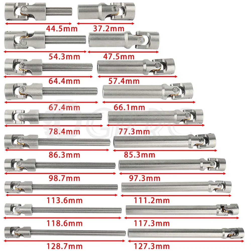 Heavy-Duty Stainless Steel Drive Shaft for 1/10 RC Car Crawler Axial SCX10 90046 AXI03007 Wraith Capra TRX4 TRX6 Redcat Gen8