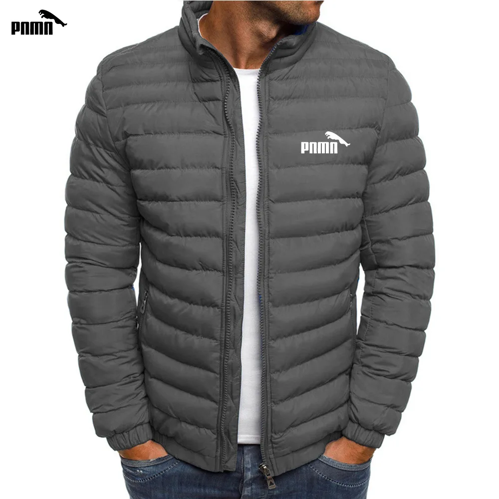 2024 Winter men's fashion new coat Korean version of slim long trend business leisure padded down cotton-padded jacket warm coat