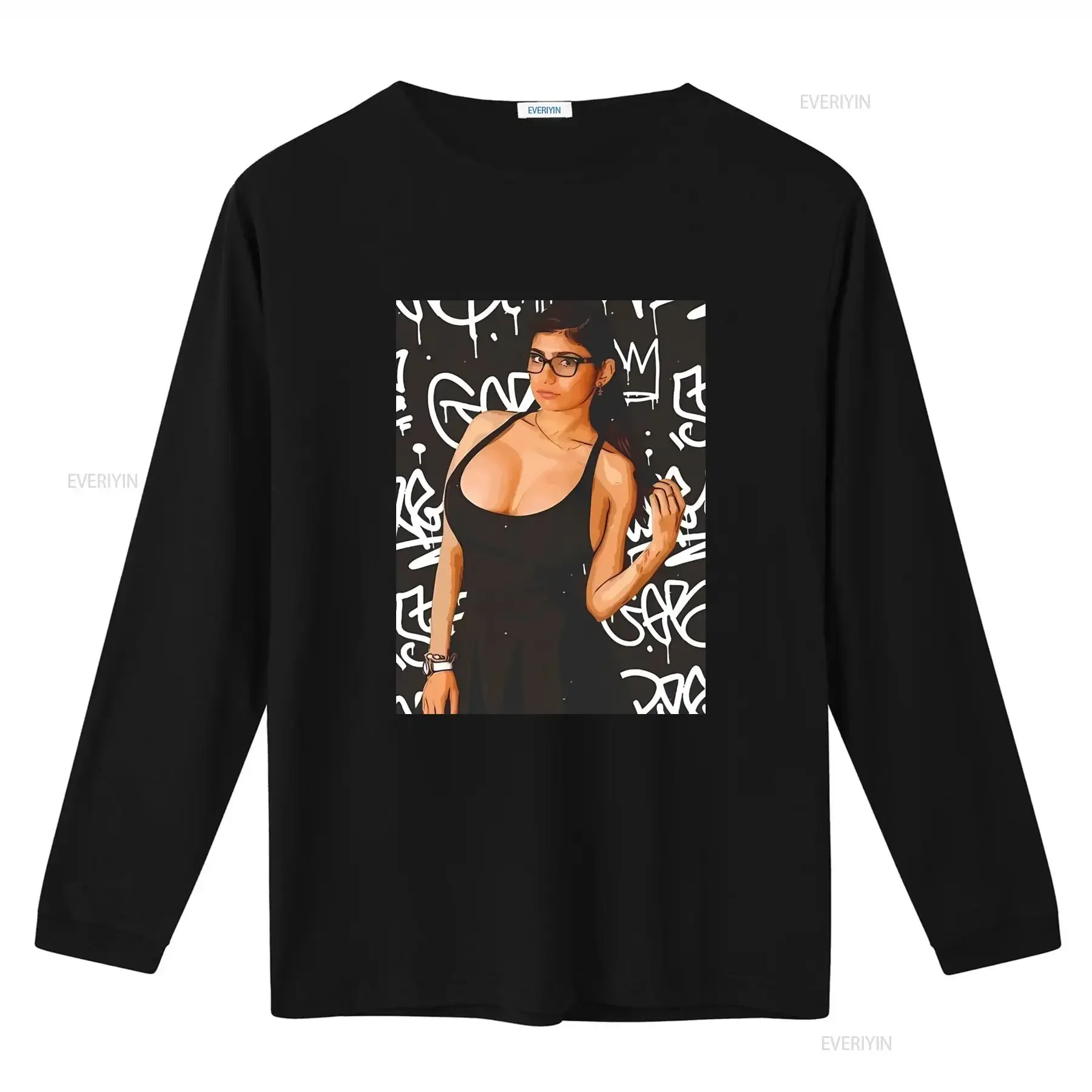Mia Khalifa T Shirt Funny Model onlyFans Heavy Cotton Graffiti Art Design vintage Washed Breathable Comfortable Versatile