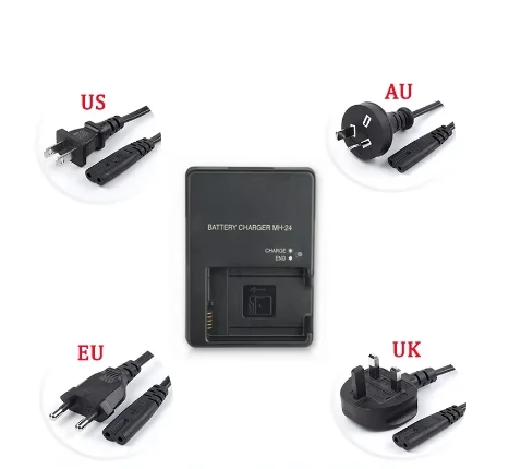 MH-24 Charger For Nikon EN-EL14 EN-EL14a Battery P7000 P7100 D3100 D5100 D3200 Camera with EU or US Power cord