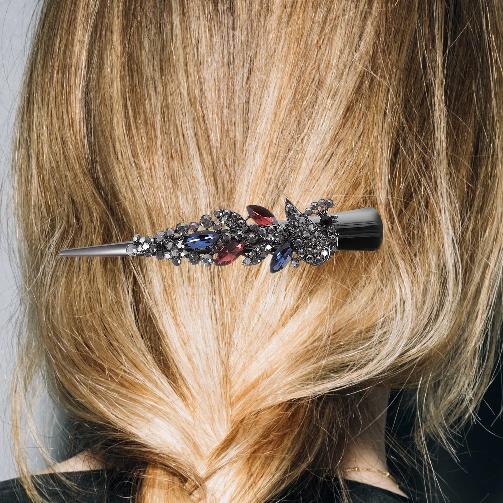 

Rhinestone Hairpins Vintage Clips Barrette Large Sparkly Accessories Retro Decorative Alligator Hair Clip Duck Bill Clips Hair