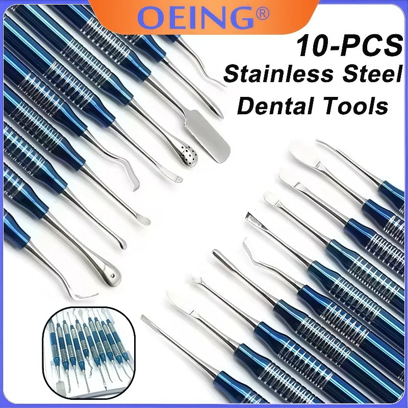 

10Pcs Dental Double-Ended Gingival Elevator Maxillary Sinus Elevation Instrument Stainless Steel Bone Compressor Oral Materials