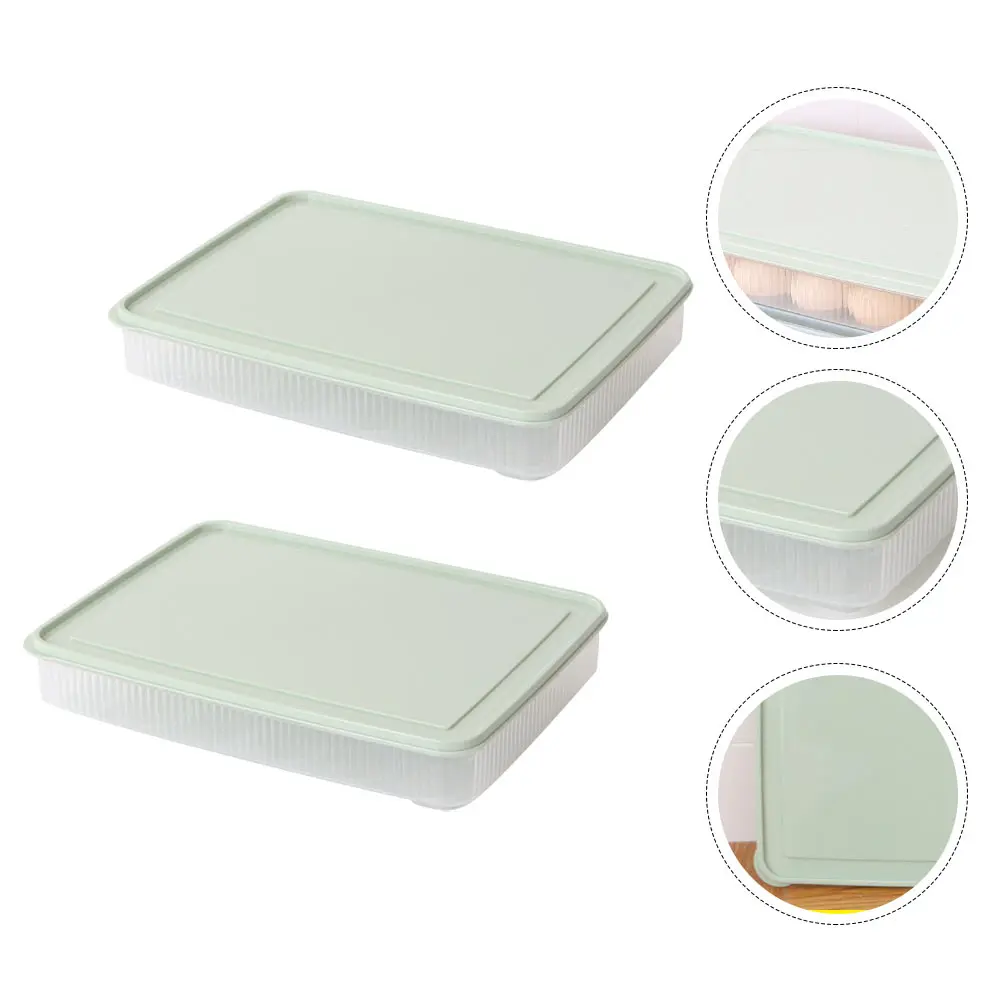 

2Pcs Multi Functional Storage Saving Plastic Container With Lid For Fridge Freezer Pantry Camping Kitchen Use