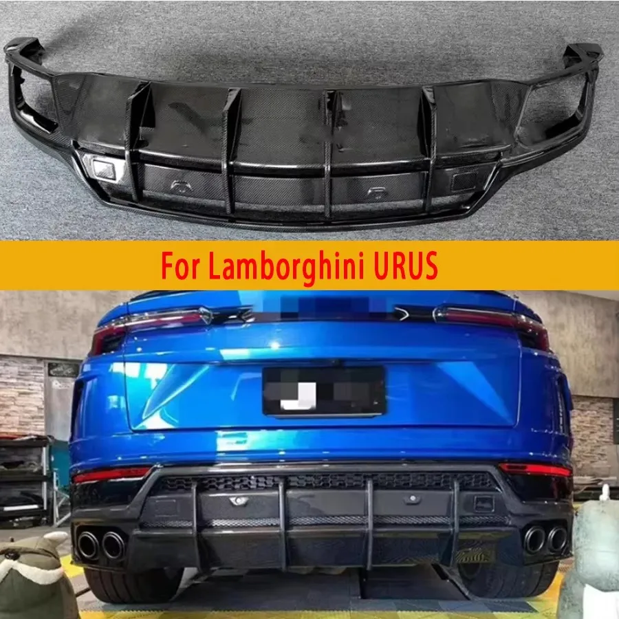 

Для Lamborghini URUS 2017-2021: Диффузор из углеродного волокна, задний бампер, сплиттеры, спойлер, накладка на задний бампер, автомобильные аксессуары