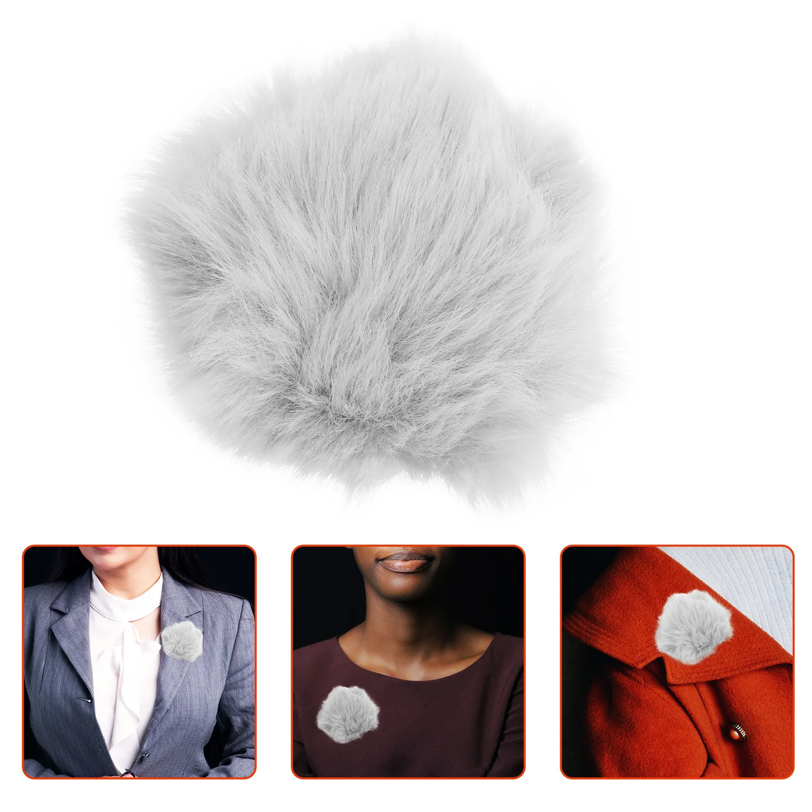 Lovely Pompom Brooch Rabbit Tail Style Cute Decorative Pin Versatile for Bags Backpacks Shawls Collars Lapels Women Girls
