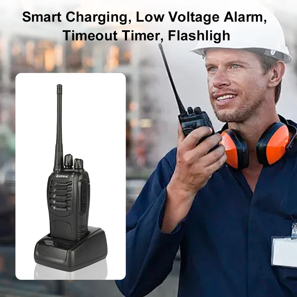 2PCS BF 888S Walkie Talkie UHF 400-470MHz A Lungo Raggio Bidirezionale Ham Palmare Walkie Talkie Ricevitore Radio Portatile Ricetrasmettitore