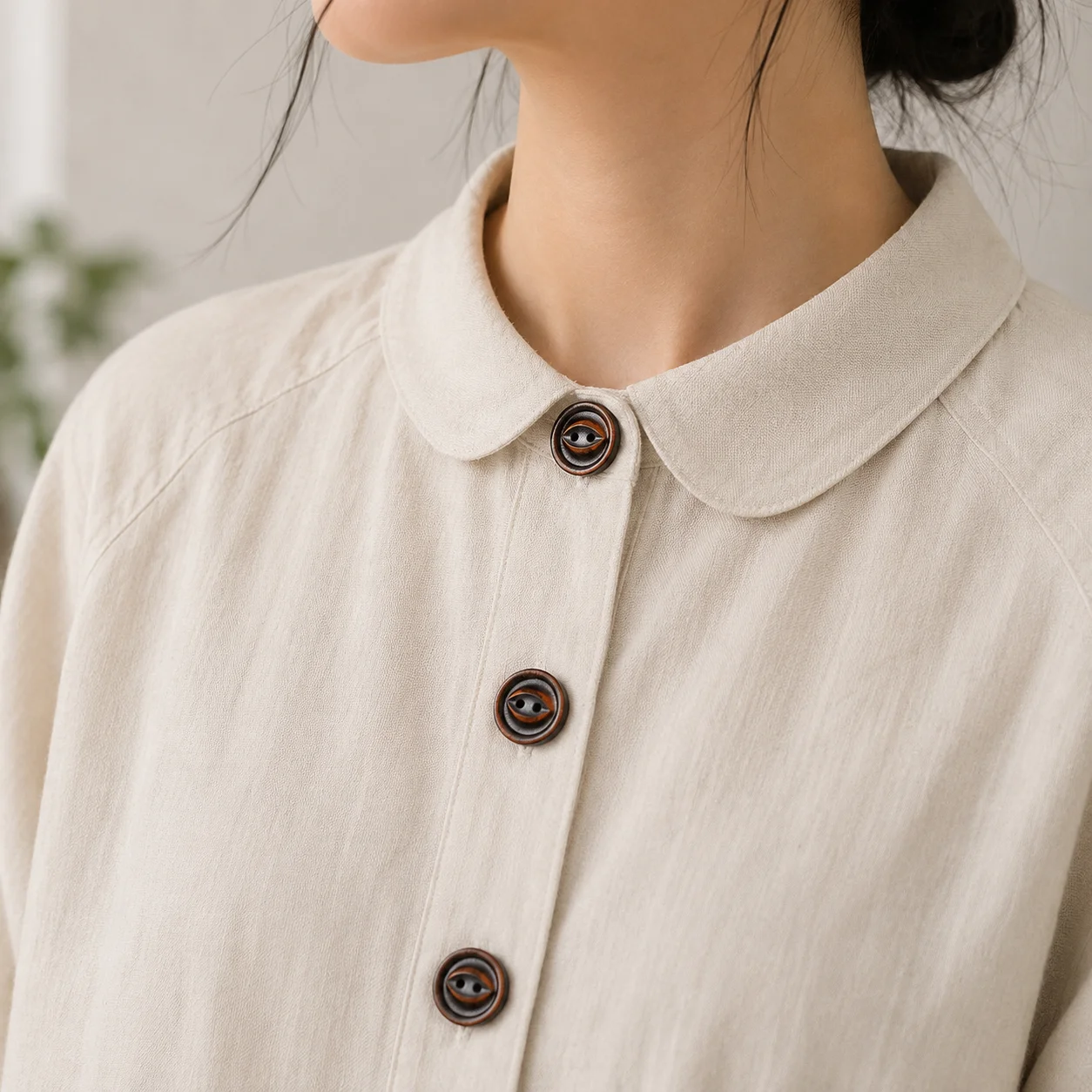 Vintage Natural Brown Two-Hole Wooden Buttons 15mm/20mm Retro Wood Buttons for Clothing Sweater Coat DIY Sewing Accessories