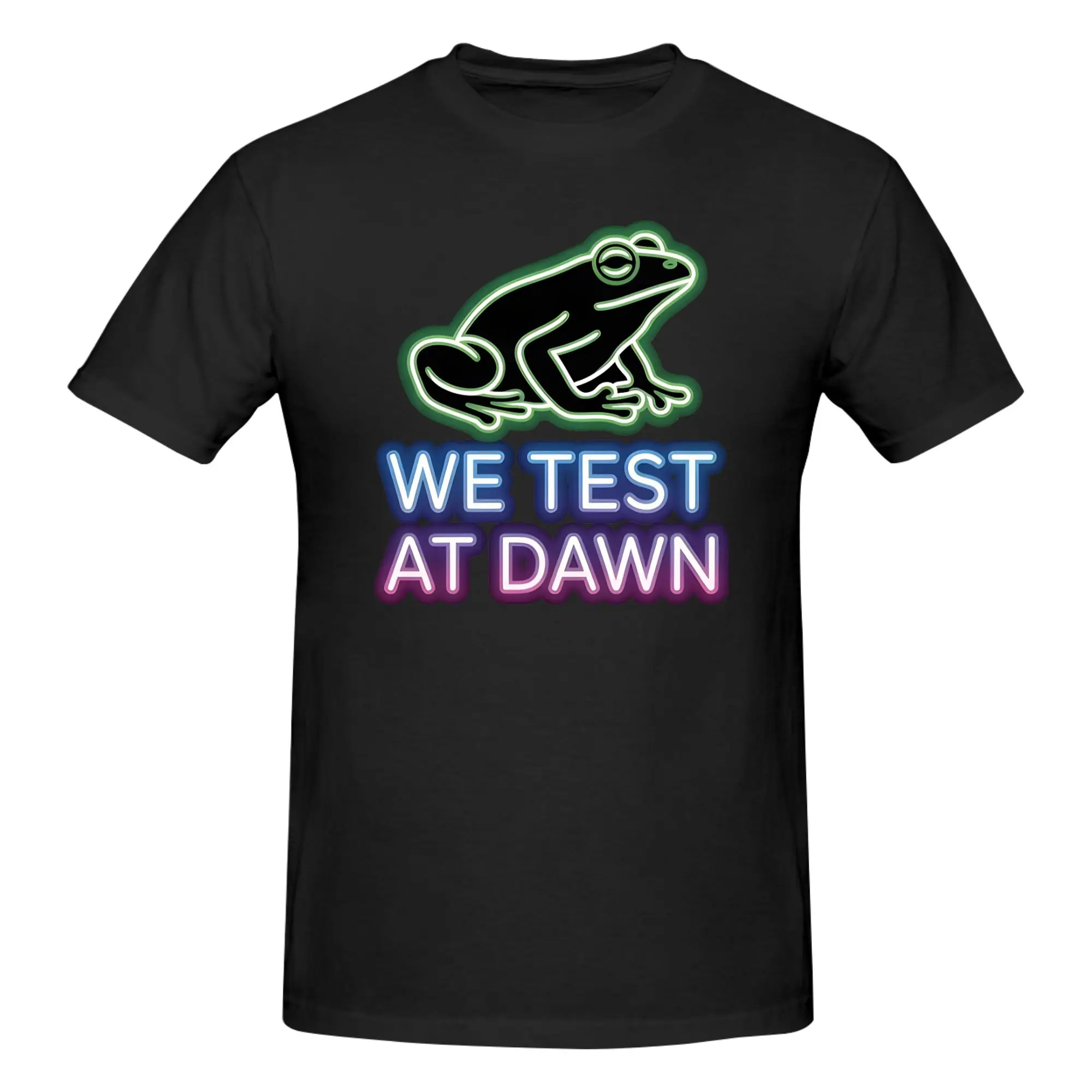 1 Piece Funny Frog Meme Funny 100% Cotton T-Shirt We Test At Dawn Tees Tops For Men
