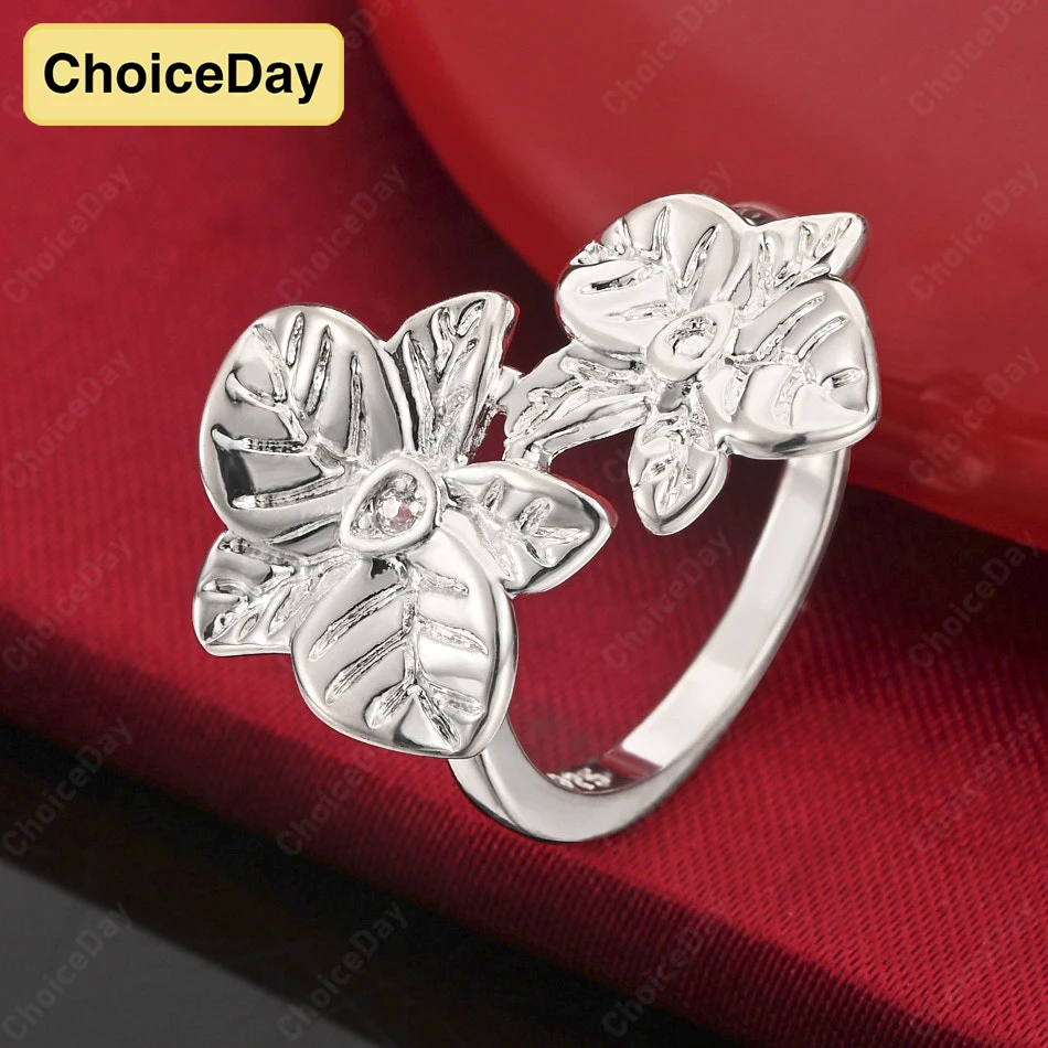 

ChoiceDay 925 Sterling Silver 7/8/9/10 Exquisite Flower Ring Women's Accessories Jewelry Gift Wedding
