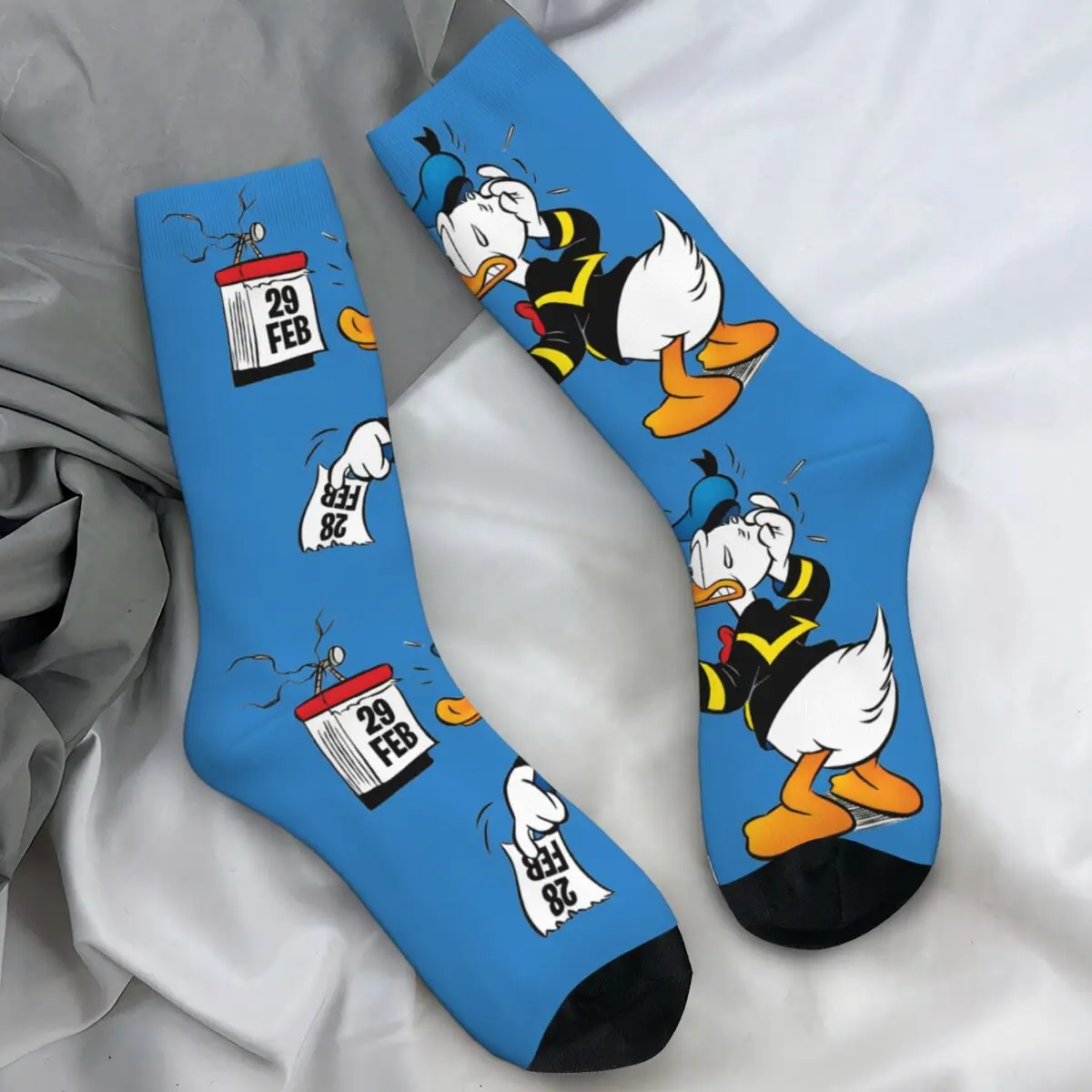 

Scrooge McDuck Uncle Socks Donald Duck Funny Cartoon Stockings Men's Warm Soft Outdoor Sports Socks Autumn Anti-Slip Socks