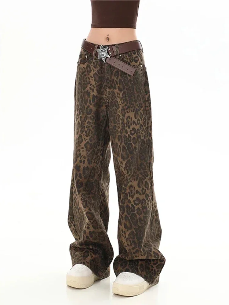 Imagem -02 - Haraj-calça Feminina de Cintura Alta Simples Casual Reta Solta Chique Cor de Contraste Estilo Hip-hop Feminina Nova Moda Y2k