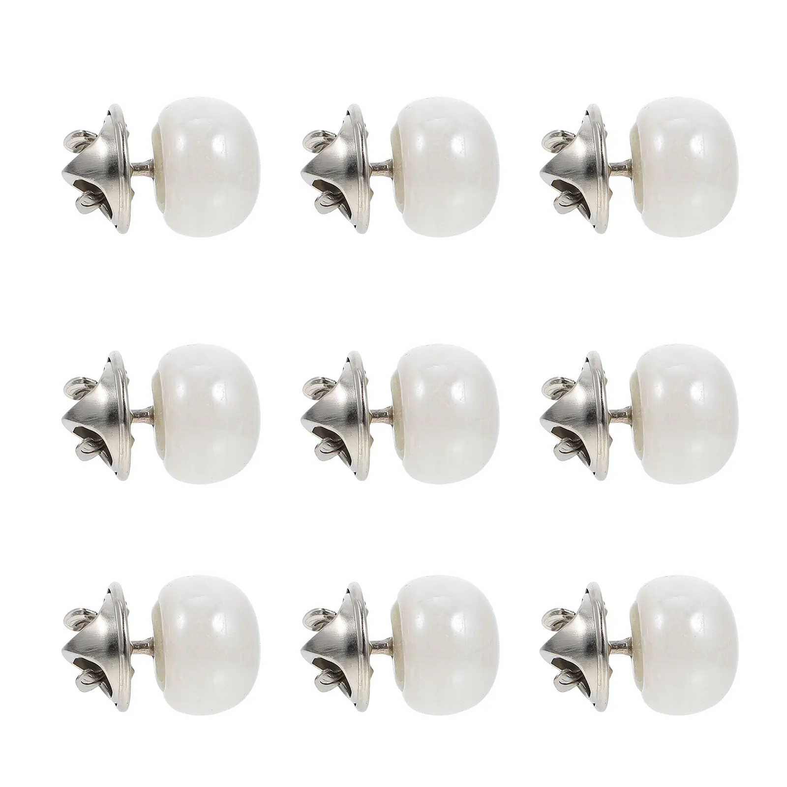 

10 Pcs Invisible Snaps Pin Decorative Black Pearl Brooch Buttons Manicure Cleavage Tack Lapel Women's