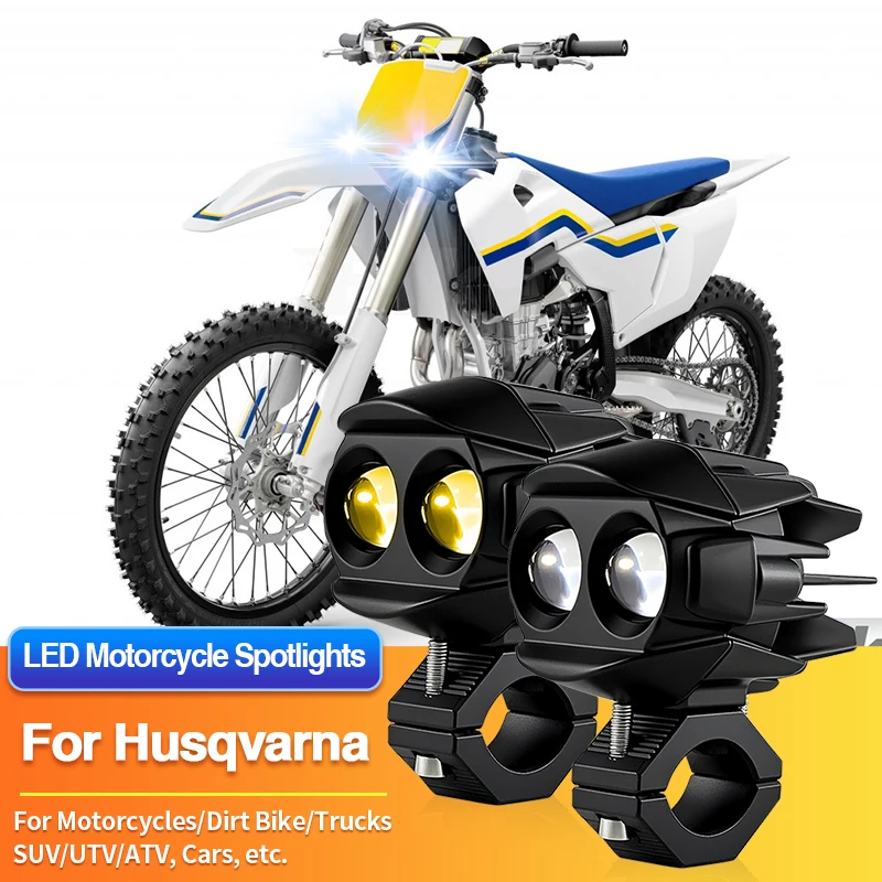 1 Set LED Universal Motorcycles Headlight 2 Color Fog Light UTV ATV for Husqvarna 701/EE 5/FC250/FC350/FC450/FE250/FE350/FE350S