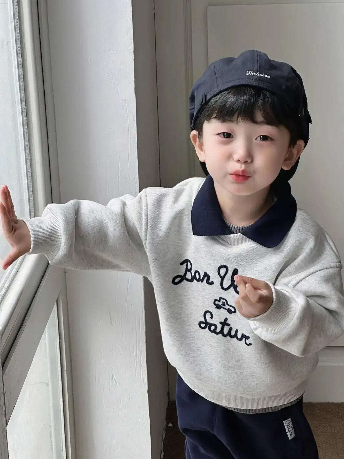 

Children's Hoodie Autumn And Winter 2026 New Style Boys' Plush Thick Collar Hoodie Sweater Top 2-7 Years